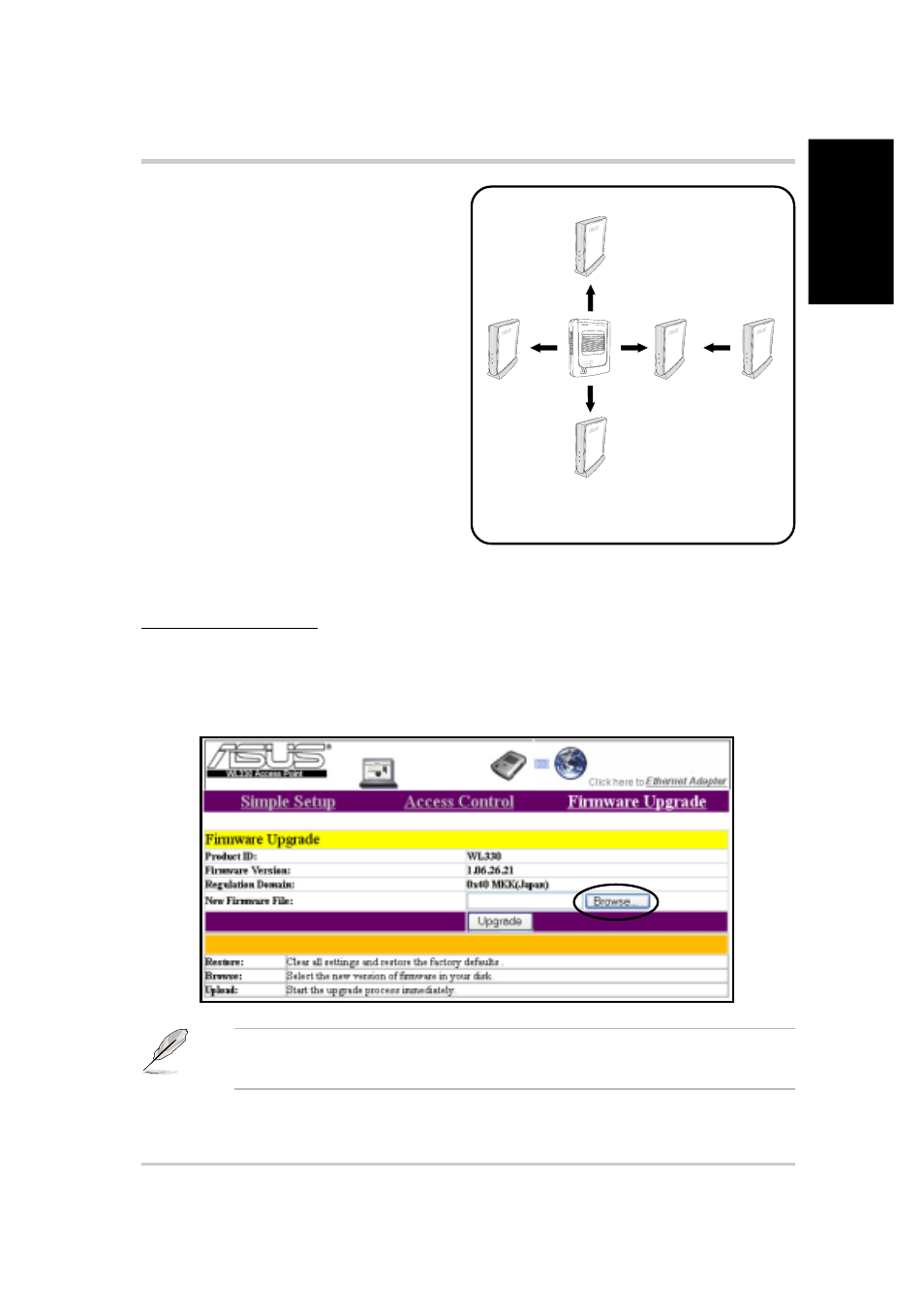 Quick start guide, Firmware upgrade | Asus WL-330 User Manual | Page 13 / 16