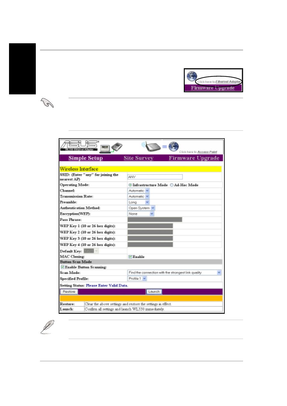 Quick start guide ethernet adapter mode | Asus WL-330 User Manual | Page 14 / 16