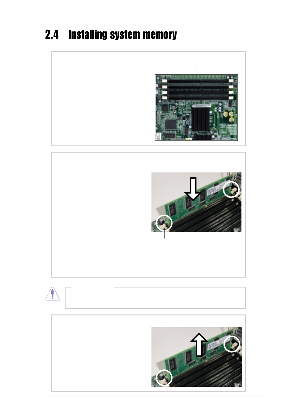 Dimm sockets location, Install a dimm, Remove a dimm | Asus Pentium 4 1U Rackmount Server AP160R-S User Manual | Page 23 / 46