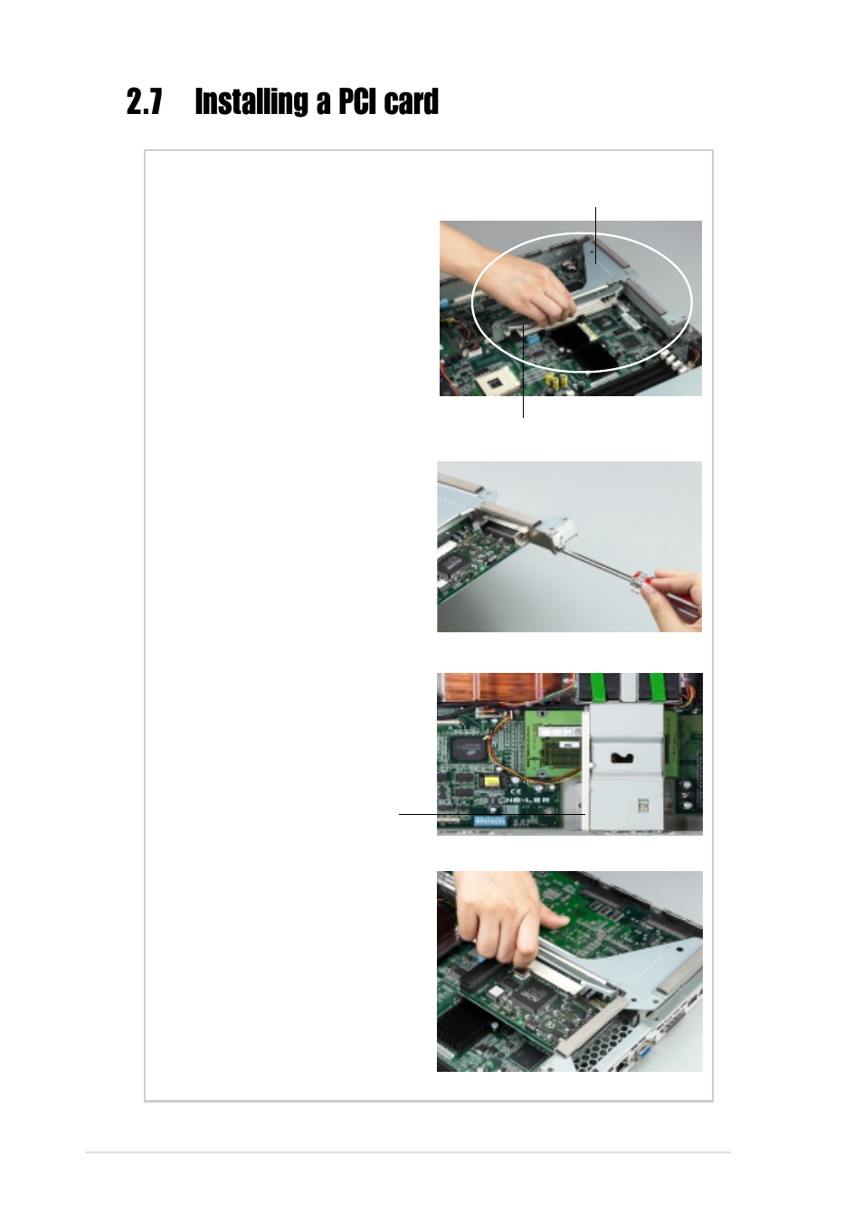 7 installing a pci card | Asus Pentium 4 1U Rackmount Server AP160R-S User Manual | Page 28 / 46