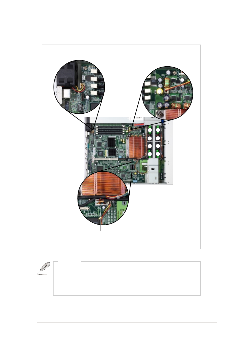 3 fan cable connections | Asus Pentium 4 1U Rackmount Server AP160R-S User Manual | Page 35 / 46