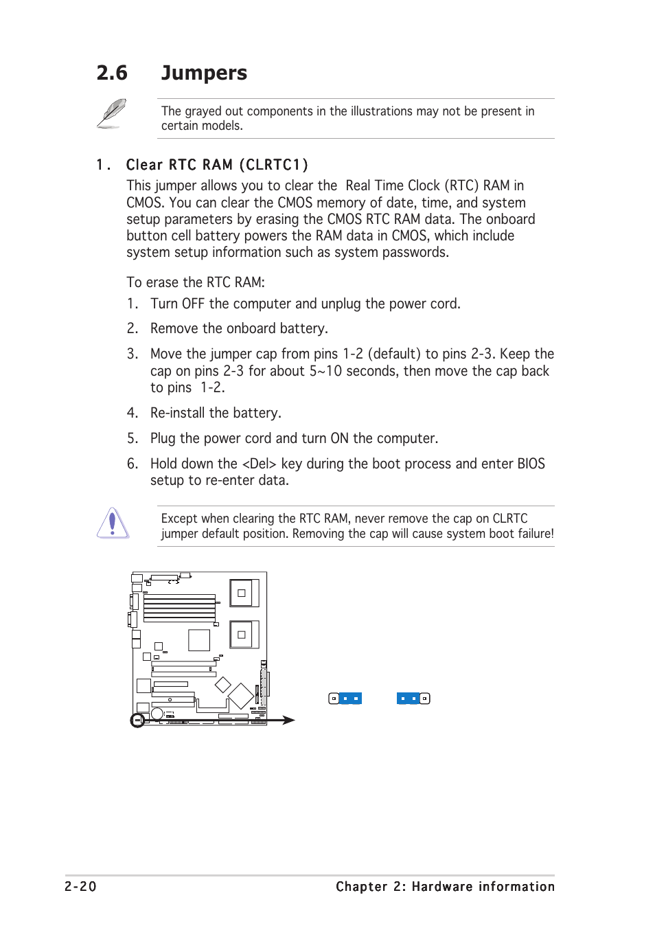 6 jumpers | Asus Motherboard NCLV-D2 Series User Manual | Page 40 / 194