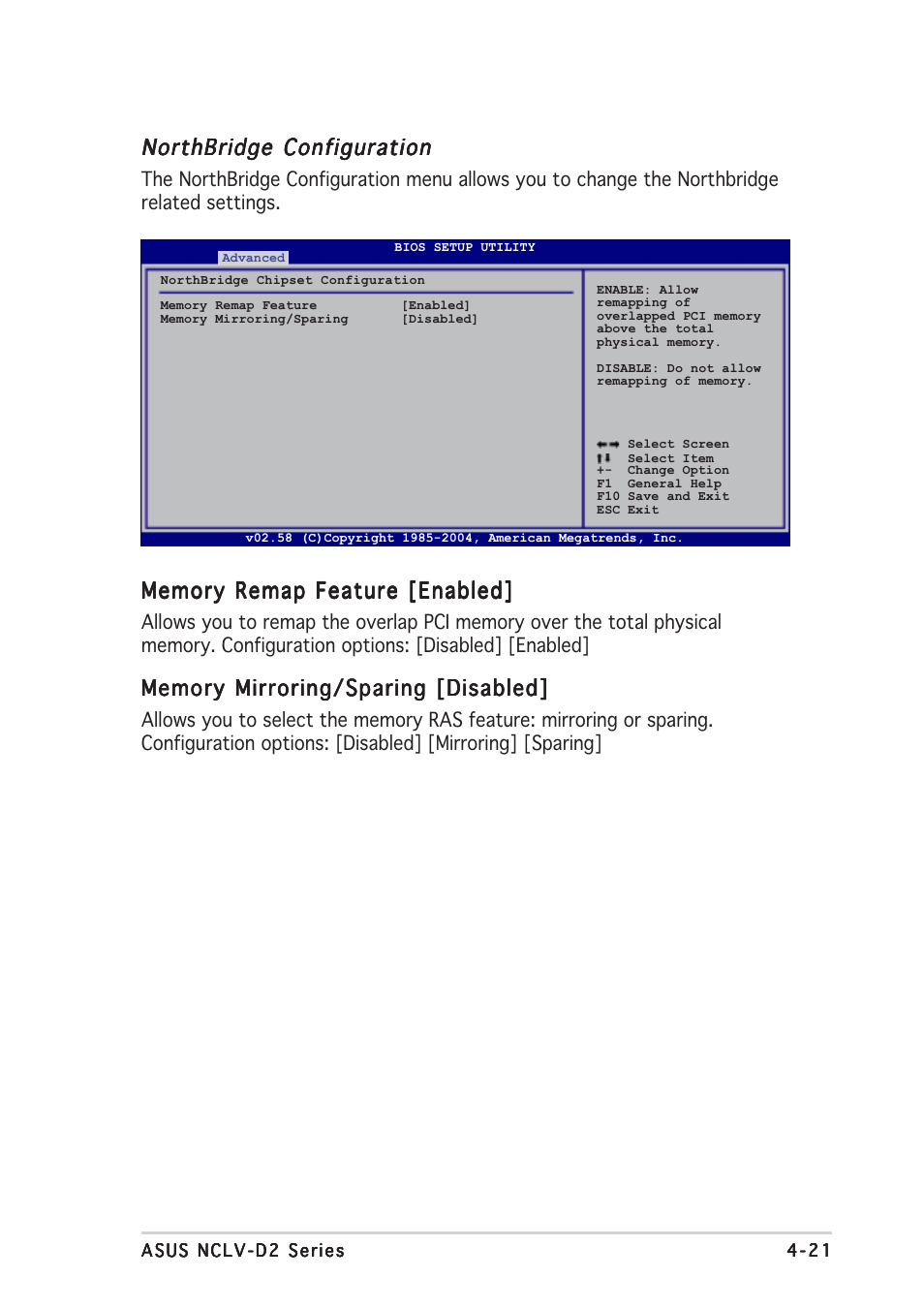 Northbridge configuration | Asus Motherboard NCLV-D2 Series User Manual | Page 83 / 194