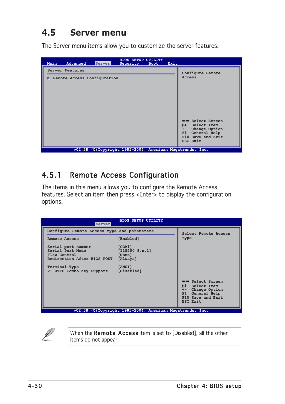 5 server menu | Asus Motherboard NCLV-D2 Series User Manual | Page 92 / 194