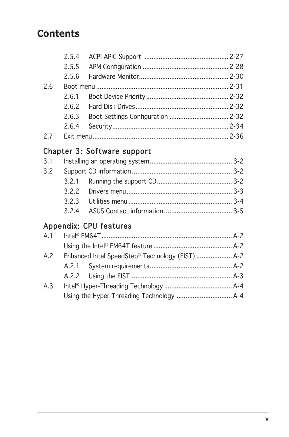 Asus P5GV-MX User Manual | Page 5 / 88