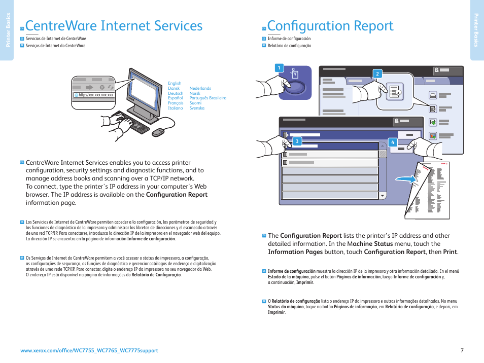 Centreware internet services, Informe de configuración relatório de configuração, Configuration report | Xerox WorkCentre 7755-7765-7775 con built-in controller-17571 User Manual | Page 7 / 20