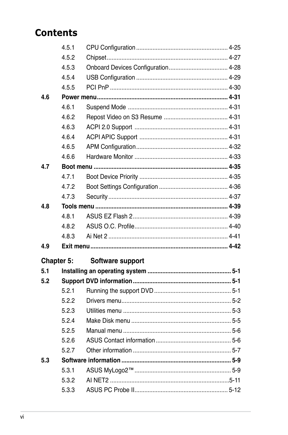 Asus EVOLUTION P5E64 WS User Manual | Page 6 / 180