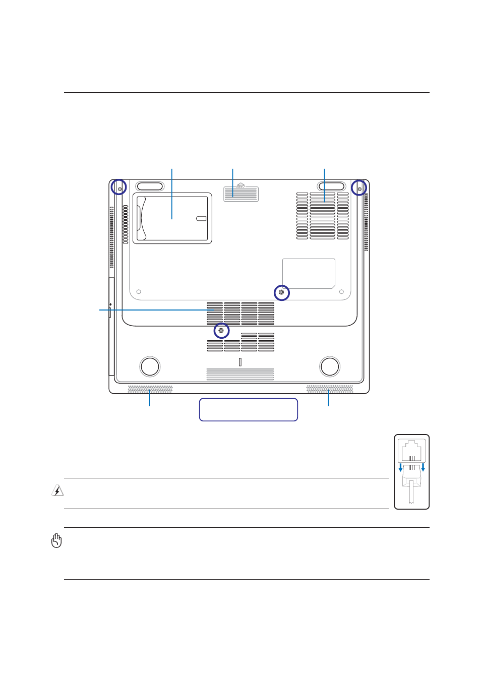 Bottom side | Asus Notebook PC Hardware User Manual | Page 19 / 76