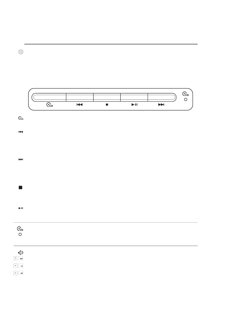 Cd player control buttons and indicator | Asus Notebook PC Hardware User Manual | Page 32 / 76