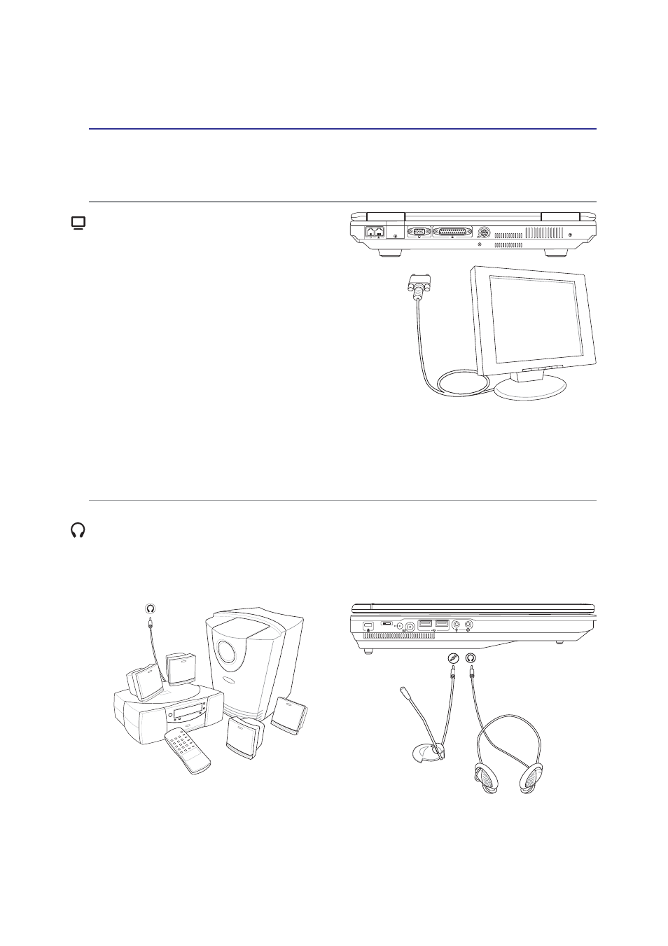 Optional connections | Asus Notebook PC Hardware User Manual | Page 57 / 76