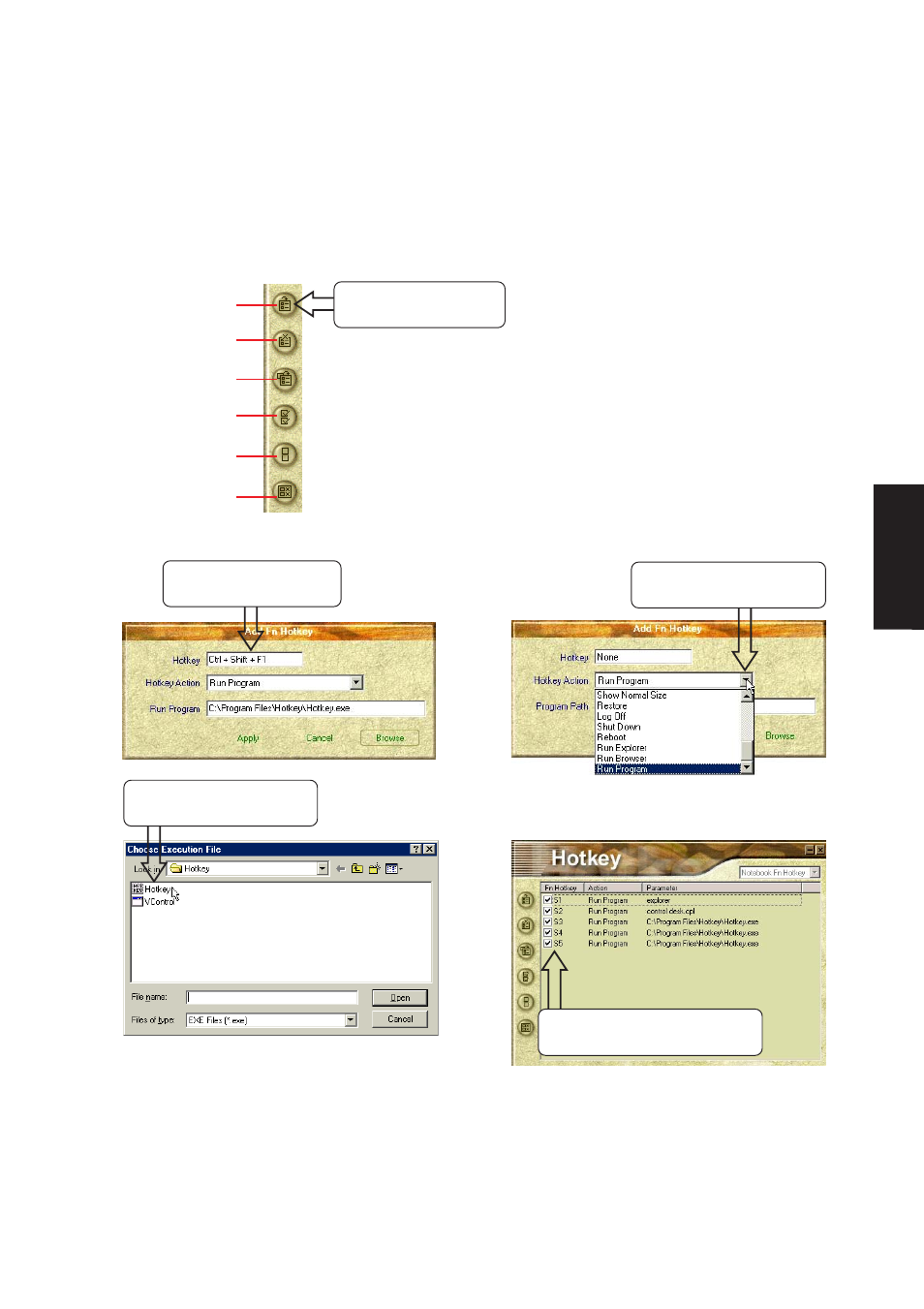 Adding a program to run, Hotkey | Asus A4D User Manual | Page 51 / 102