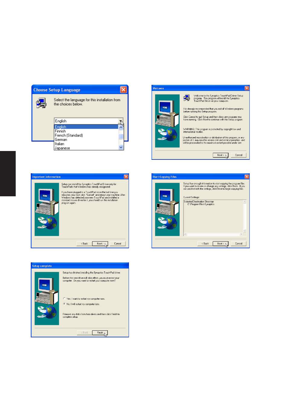 Touchpad setup, Running setup will give you the following wizard | Asus A4D User Manual | Page 78 / 102