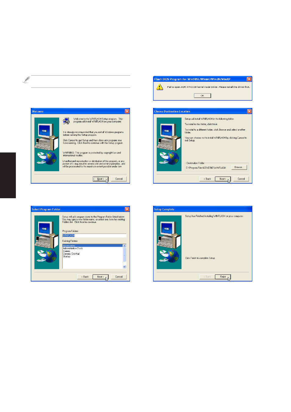 Winflash setup | Asus A4D User Manual | Page 92 / 102