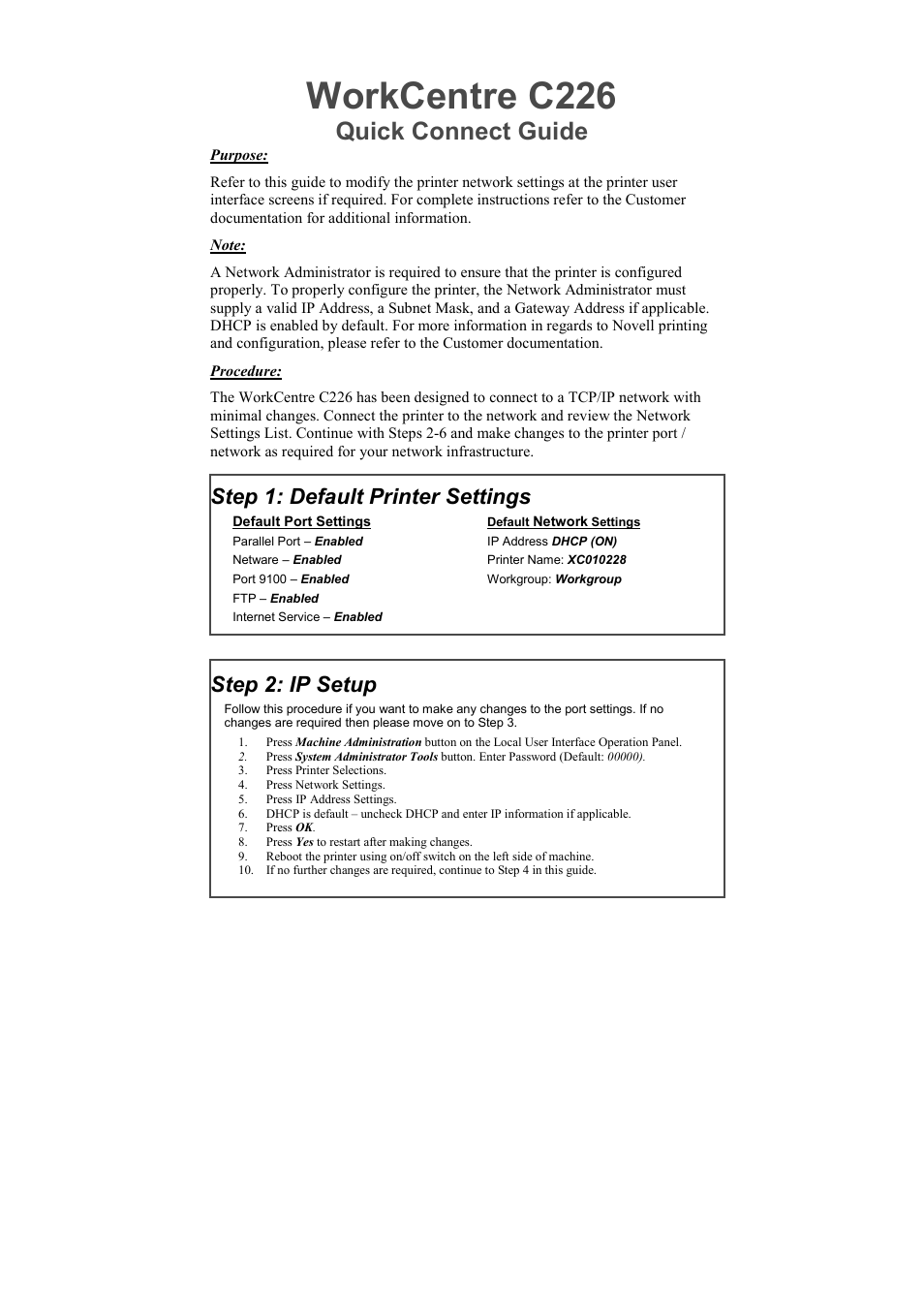 Xerox WorkCentre C226-17905 User Manual | 18 pages