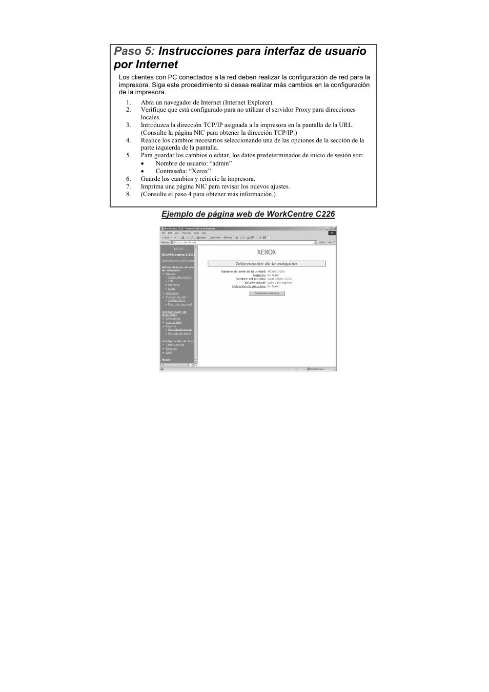 Paso 5 | Xerox WorkCentre C226-17905 User Manual | Page 8 / 18