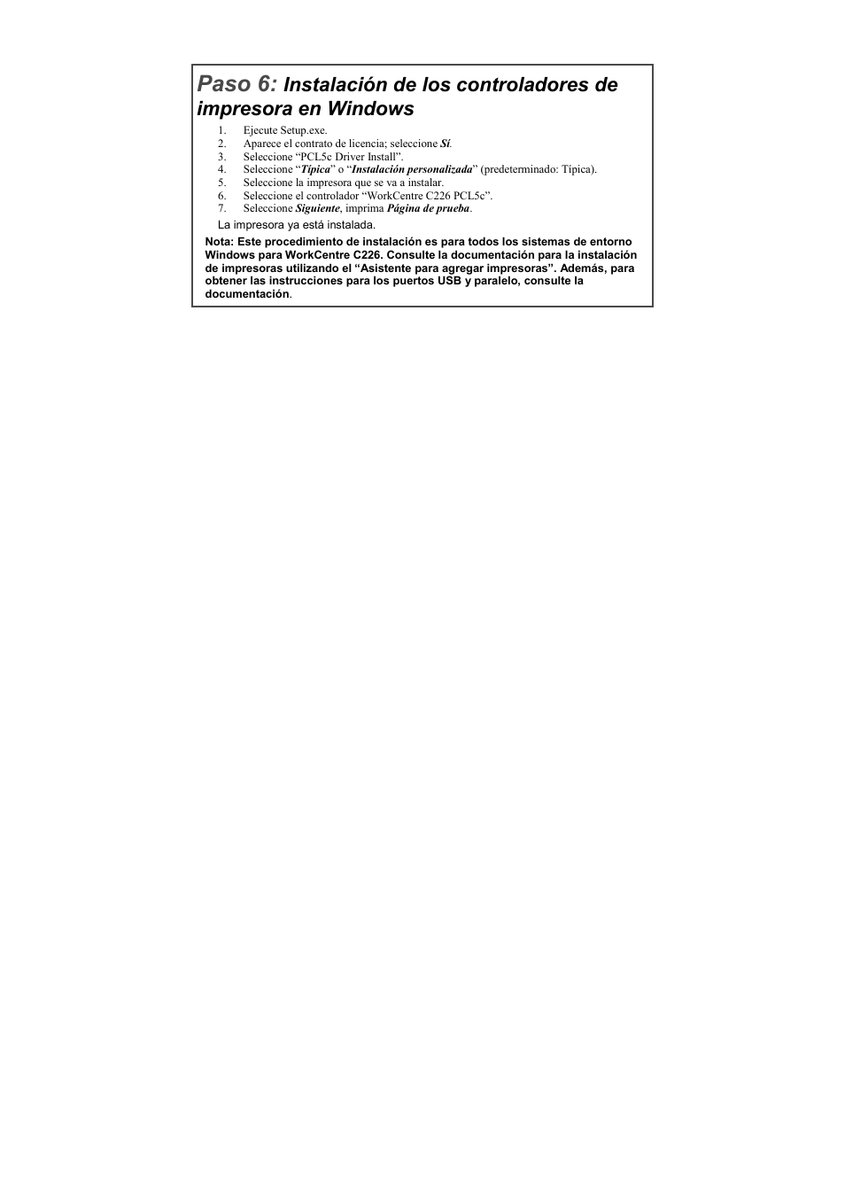 Paso 6 | Xerox WorkCentre C226-17905 User Manual | Page 9 / 18