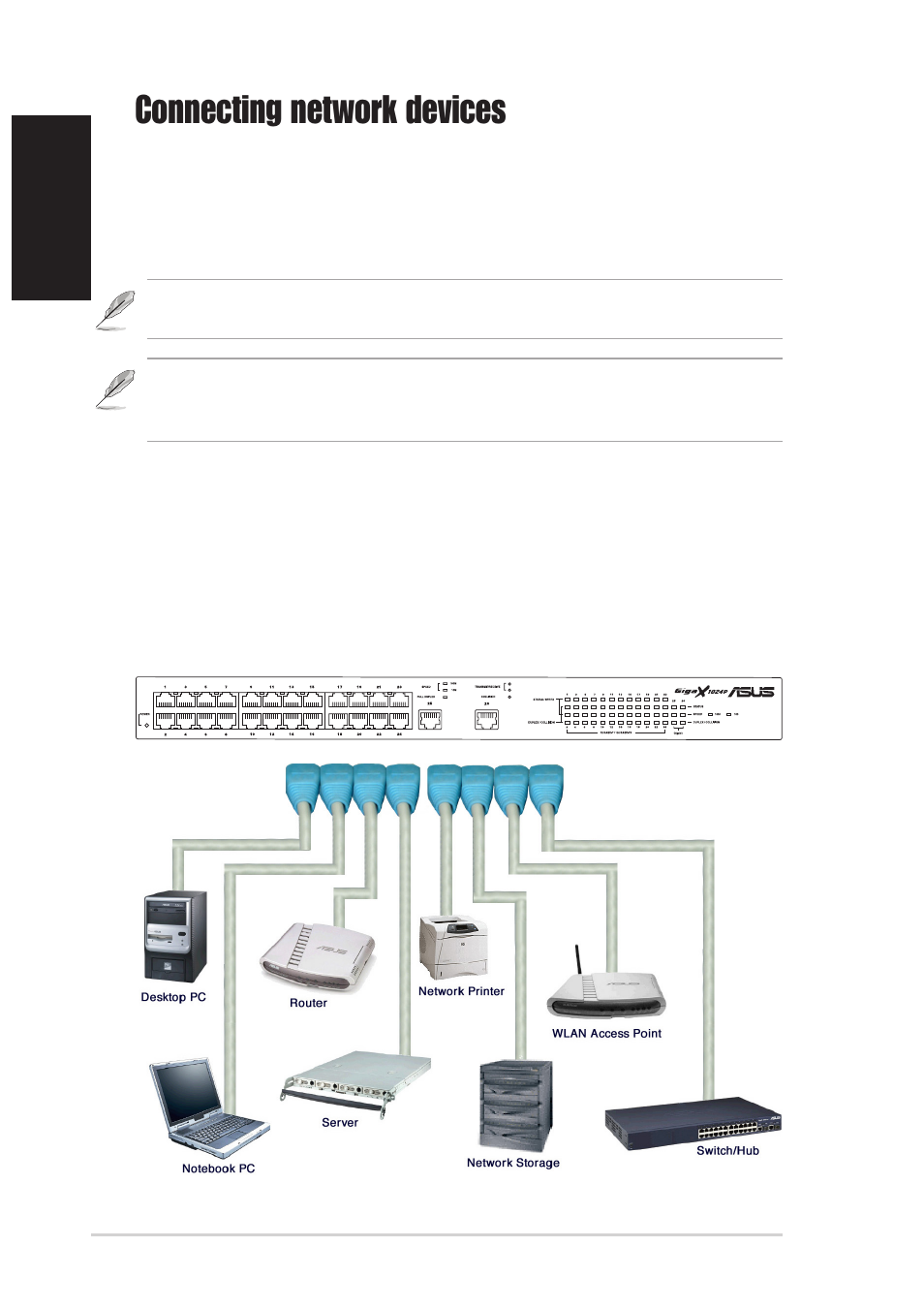 Connecting network devices | Asus GIGAX1024 User Manual | Page 6 / 10