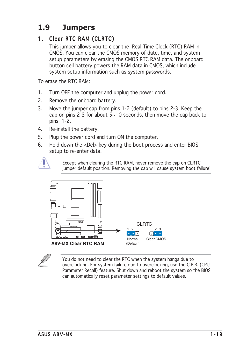 9 jumpers | Asus Motherboard A8V-MX User Manual | Page 29 / 90