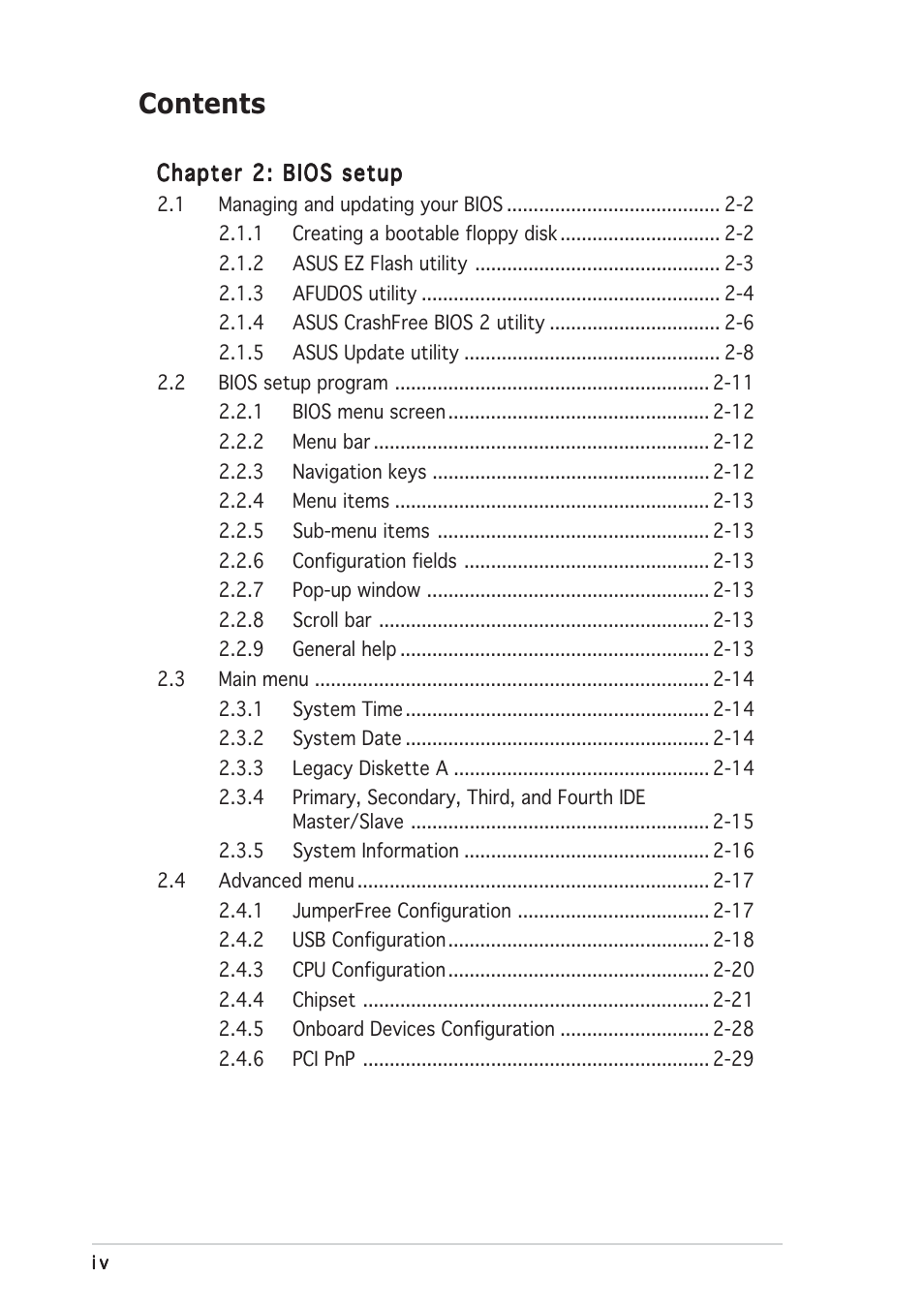 Asus Motherboard A8V-MX User Manual | Page 4 / 90