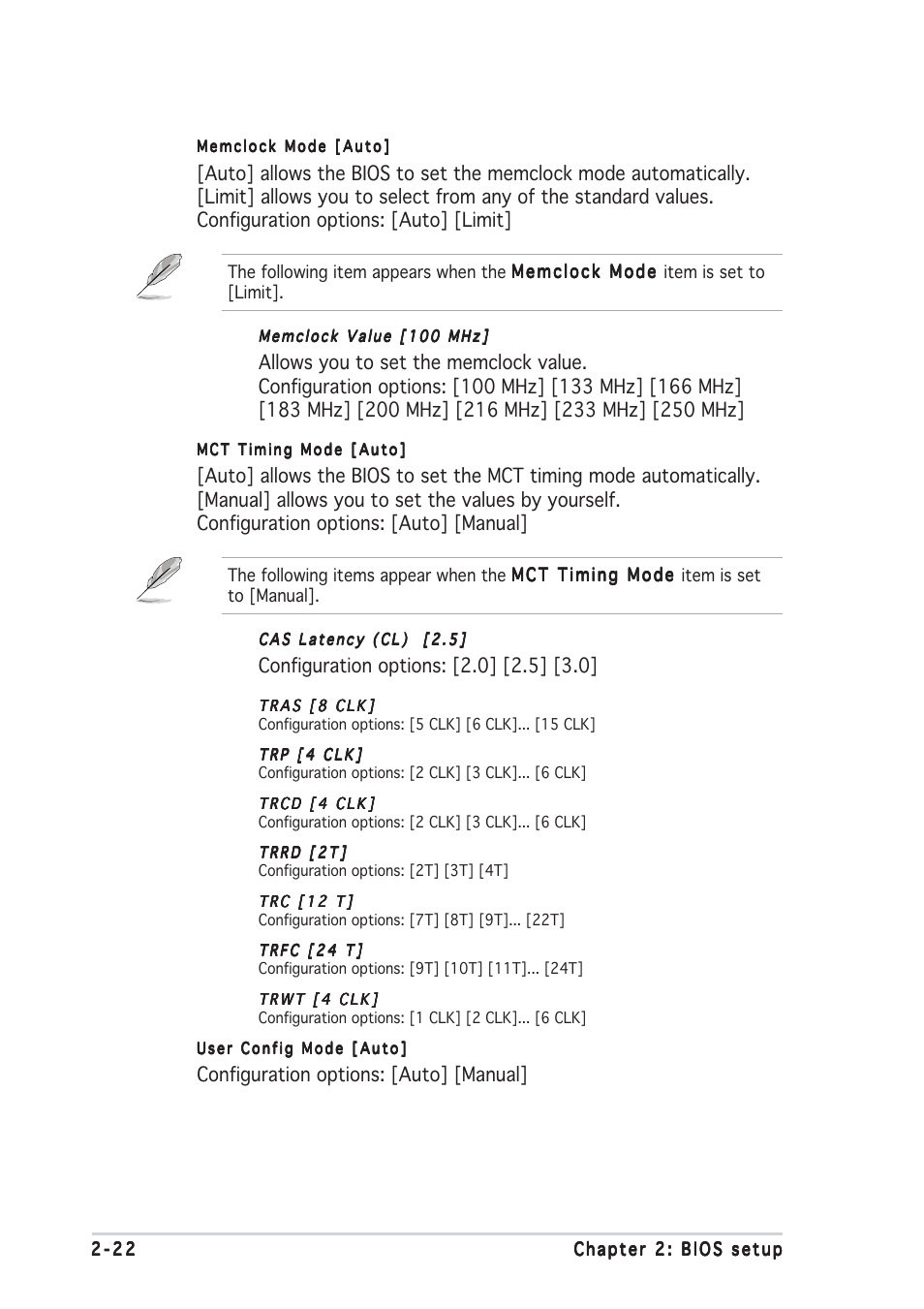 Configuration options: [auto] [manual | Asus Motherboard A8V-MX User Manual | Page 64 / 90