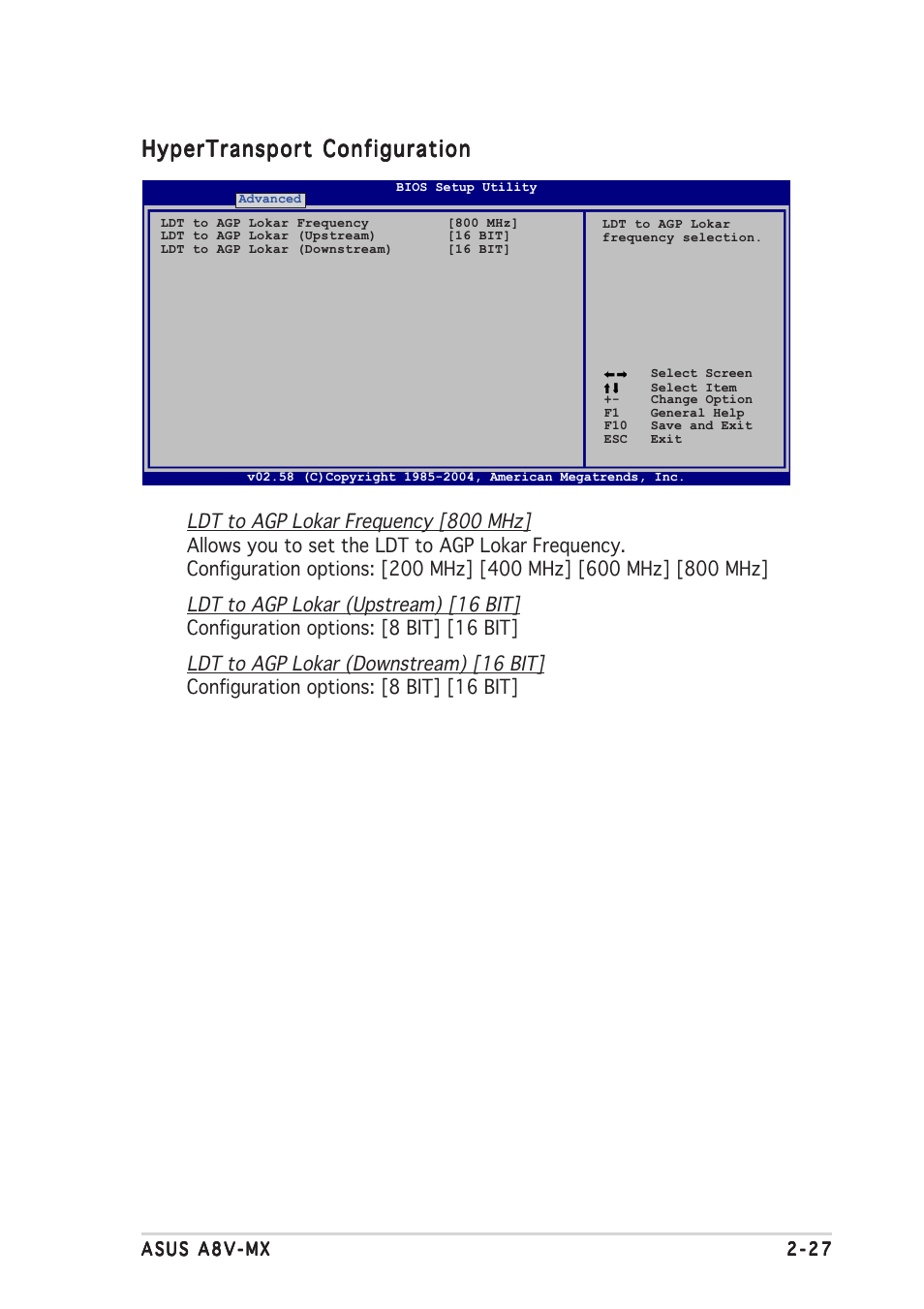 Hypertransport configuration | Asus Motherboard A8V-MX User Manual | Page 69 / 90