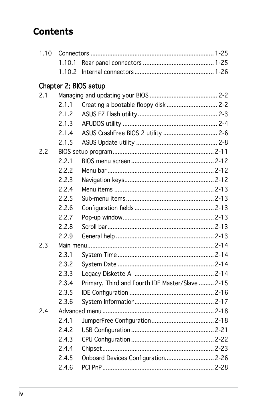 Asus P5L-MX User Manual | Page 4 / 96