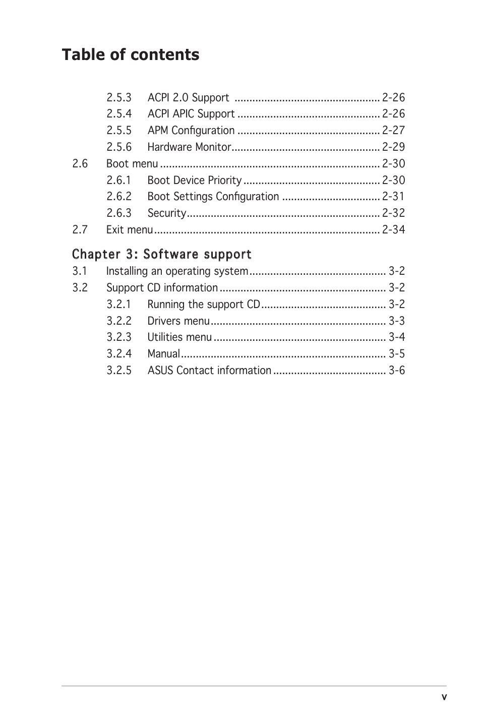 Asus A8V-VM User Manual | Page 5 / 82