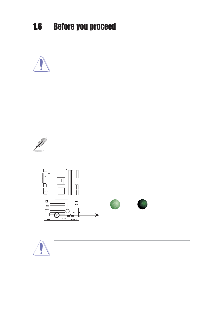 6 before you proceed, 8 chapter 1: product introduction | Asus Motherboard P4V800-X User Manual | Page 18 / 74