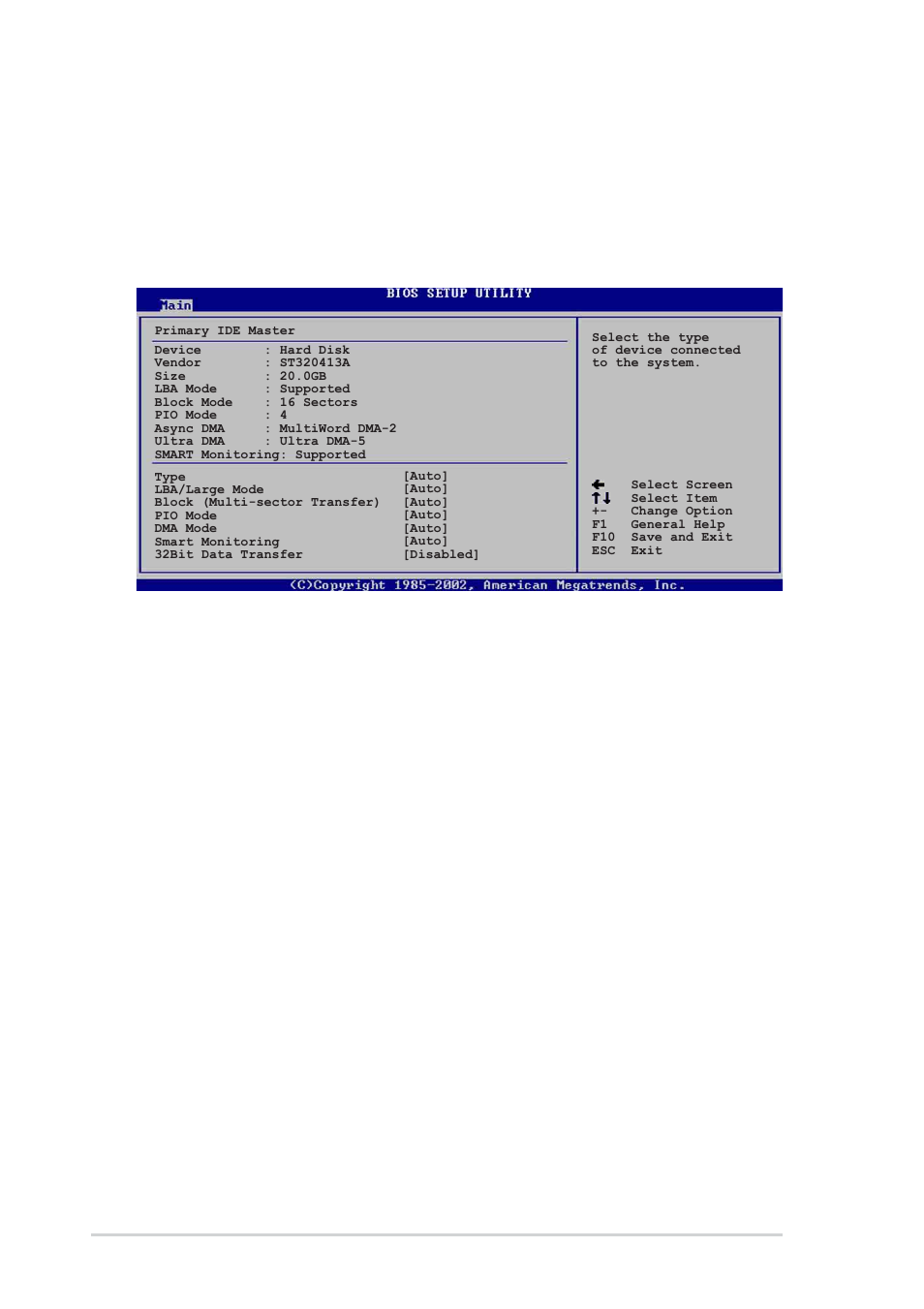 4 primary/secondary/third/fourth ide master/slave, Type [auto, Lba/large mode [auto | Block (multi-sector transfer) [auto, Pio mode [auto | Asus Motherboard P4V800-X User Manual | Page 46 / 74