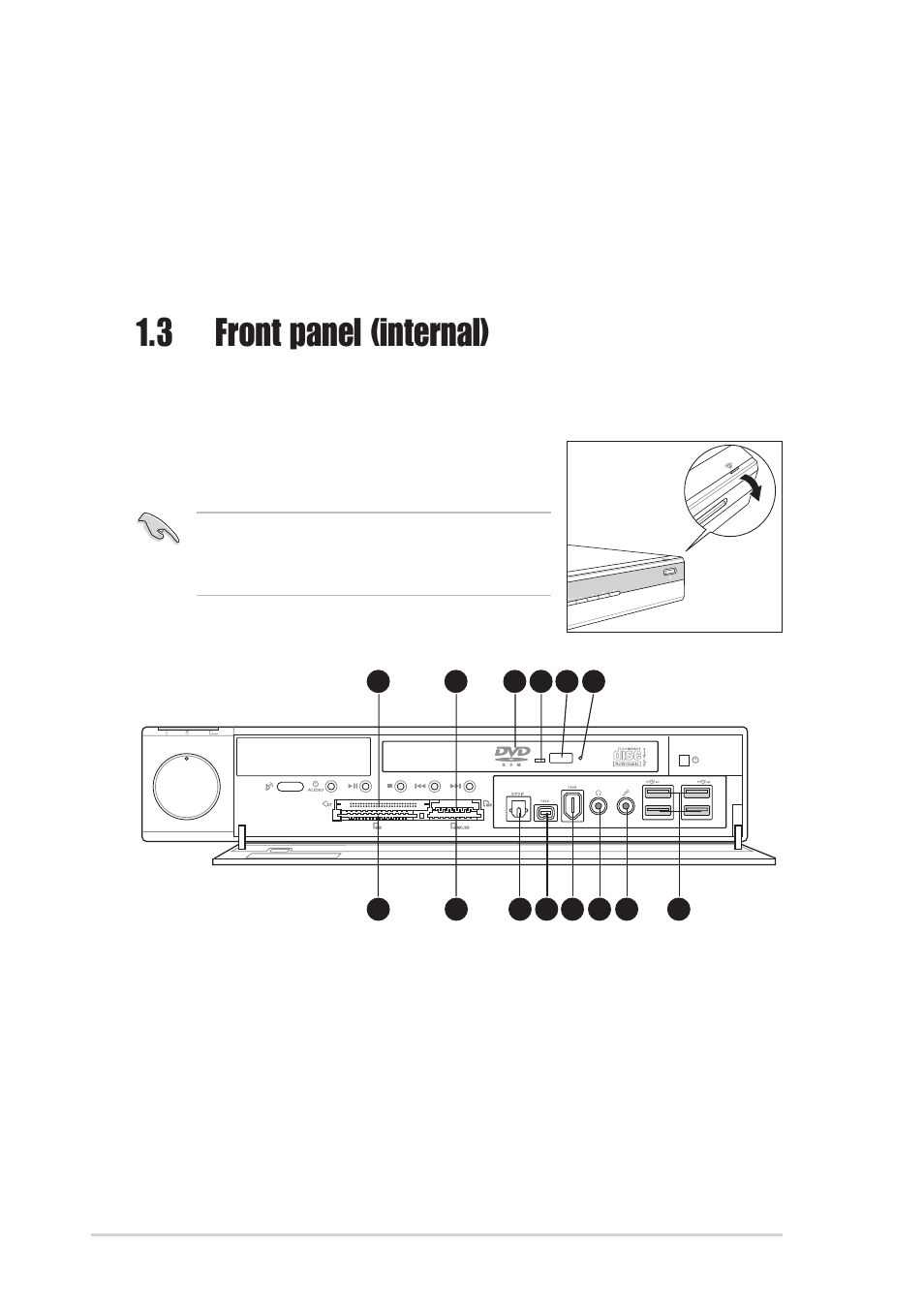 3 front panel (internal) | Asus DiGiMatrix AB-V10 User Manual | Page 14 / 158