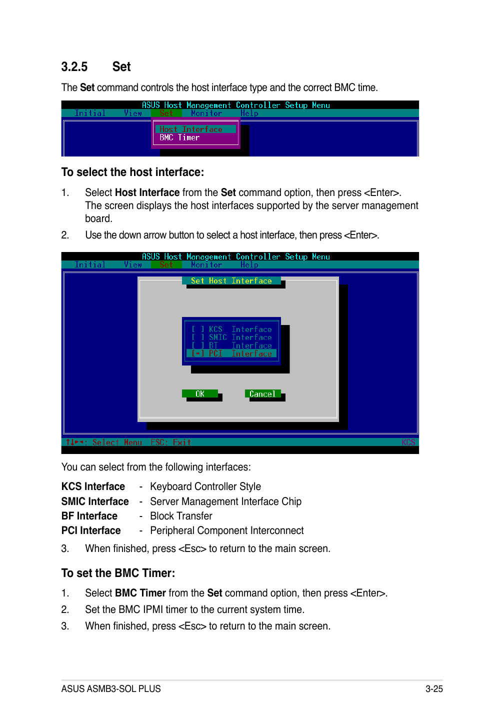5 set, Set -25 | Asus ASMB3-SOL User Manual | Page 63 / 70