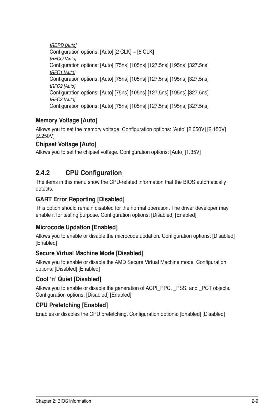 2 cpu configuration, Cpu configuration -9 | Asus M2N68-AM SE2 User Manual | Page 33 / 40