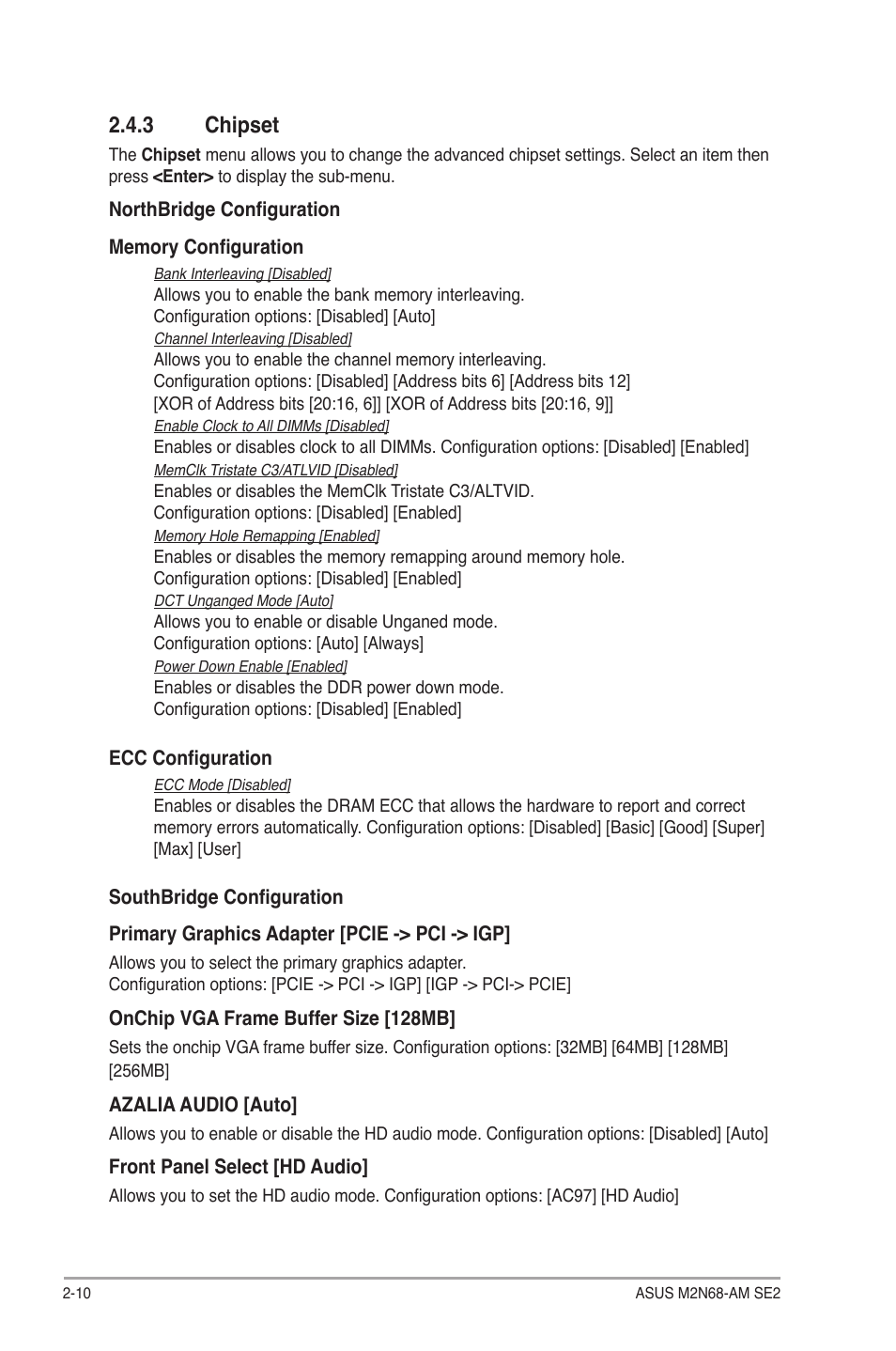 3 chipset, Chipset -10 | Asus M2N68-AM SE2 User Manual | Page 34 / 40
