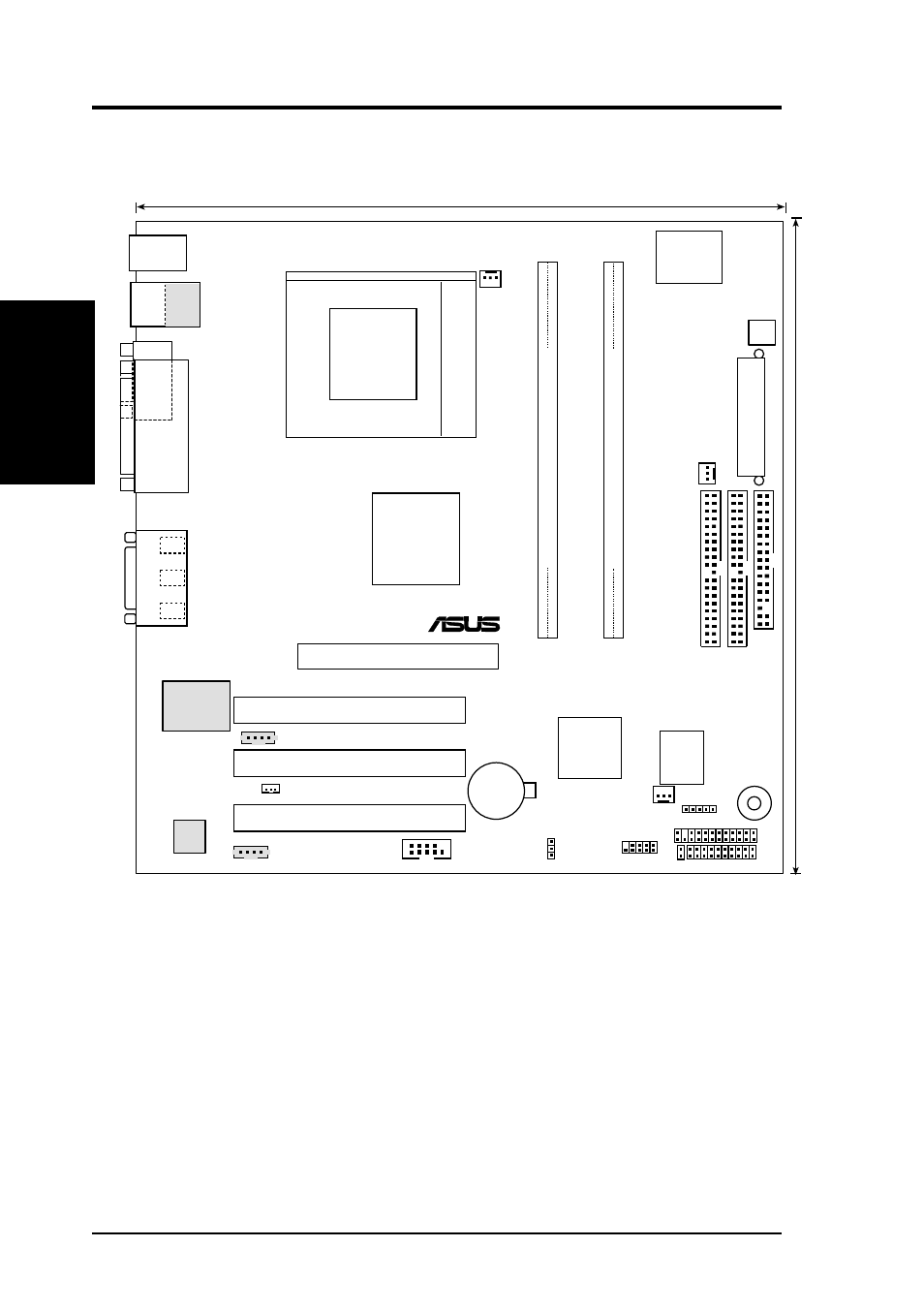 Hardware setup, 1 p4t-cm motherboard layout, Socket 423 | 14 asus p4t-cm user’s manual, Pci1 pci2 pci3, P4t-cm, Multi i/o, Intel 850 | Asus P4T-CM User Manual | Page 14 / 88