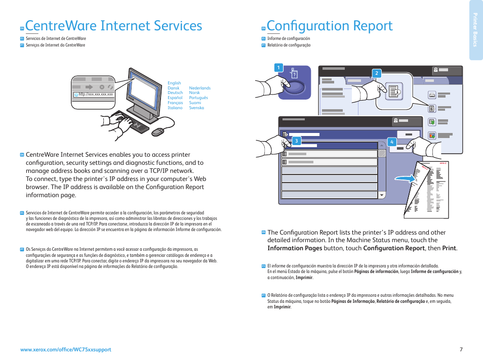 Centreware internet services, Informe de configuración relatório de configuração, Configuration report | Xerox WorkCentre 7525-7530-7535-7545-7556 con EFI Fiery Controller-17871 User Manual | Page 7 / 20