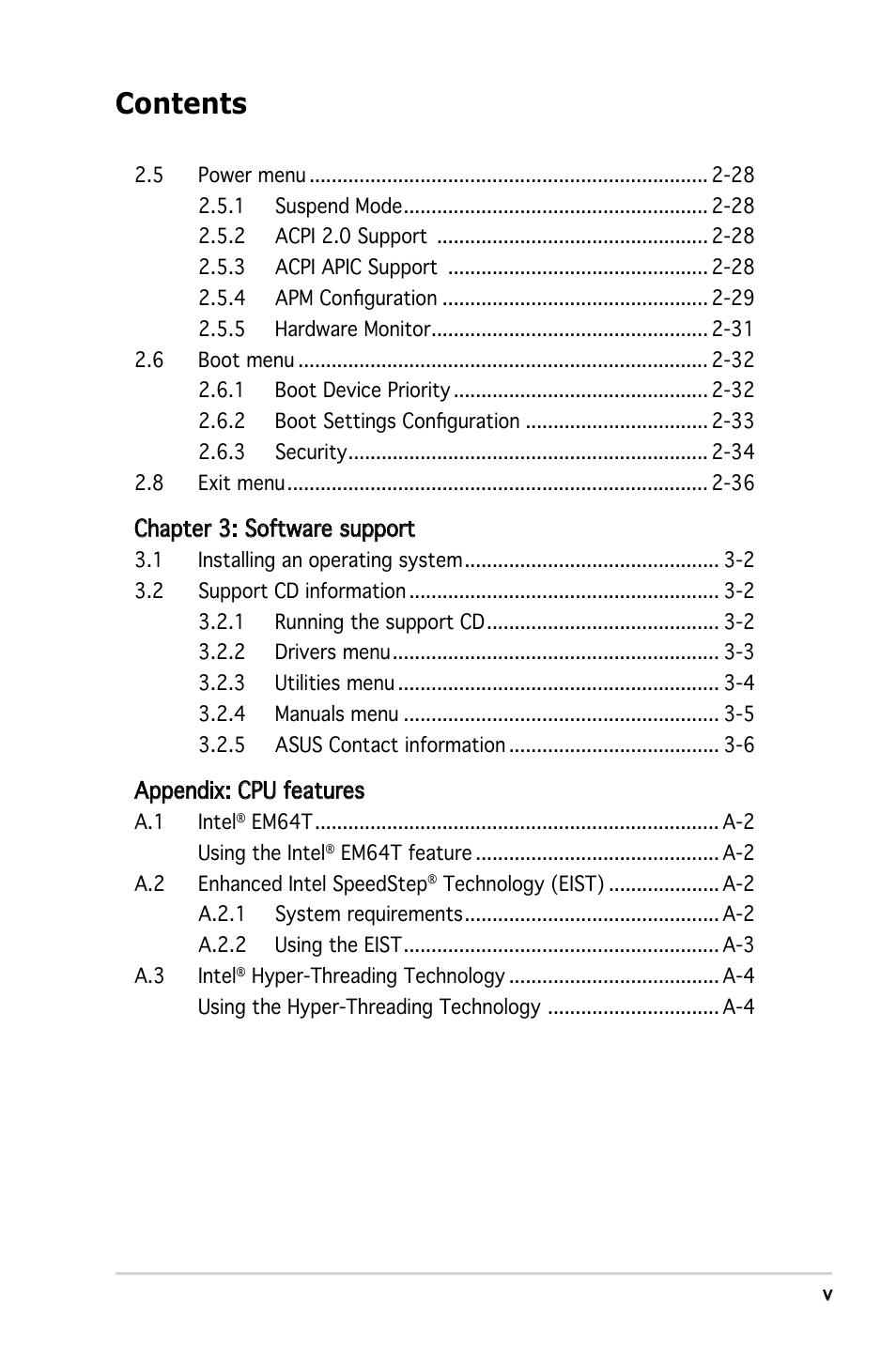 Asus Motherboard P5GZ-MX User Manual | Page 5 / 94