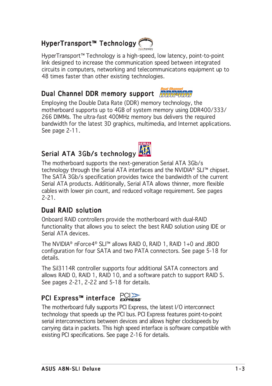 Asus Motherboard A8N-SLI User Manual | Page 19 / 176