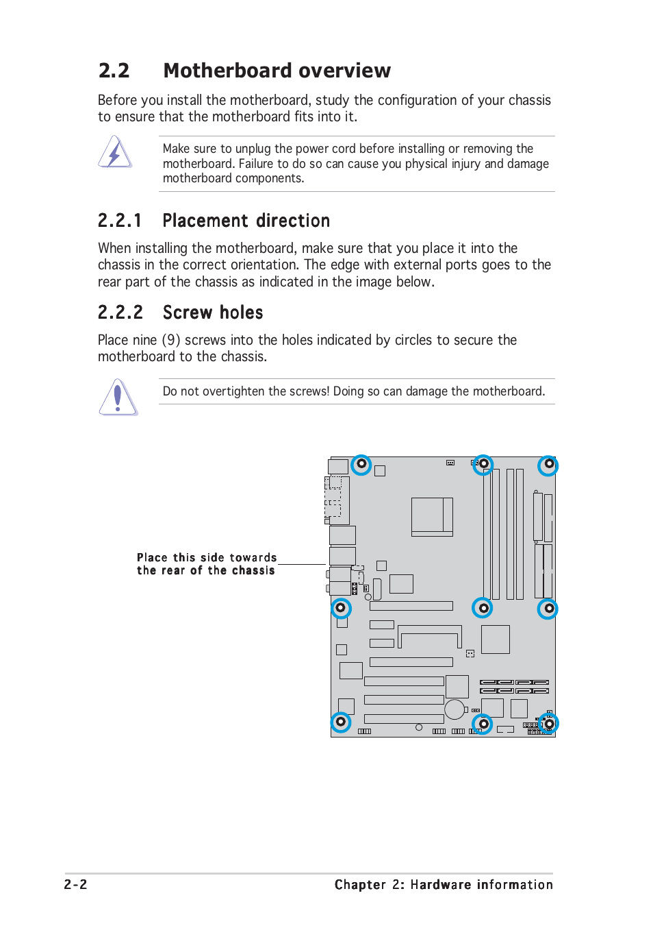 2 motherboard overview | Asus Motherboard A8N-SLI User Manual | Page 28 / 176