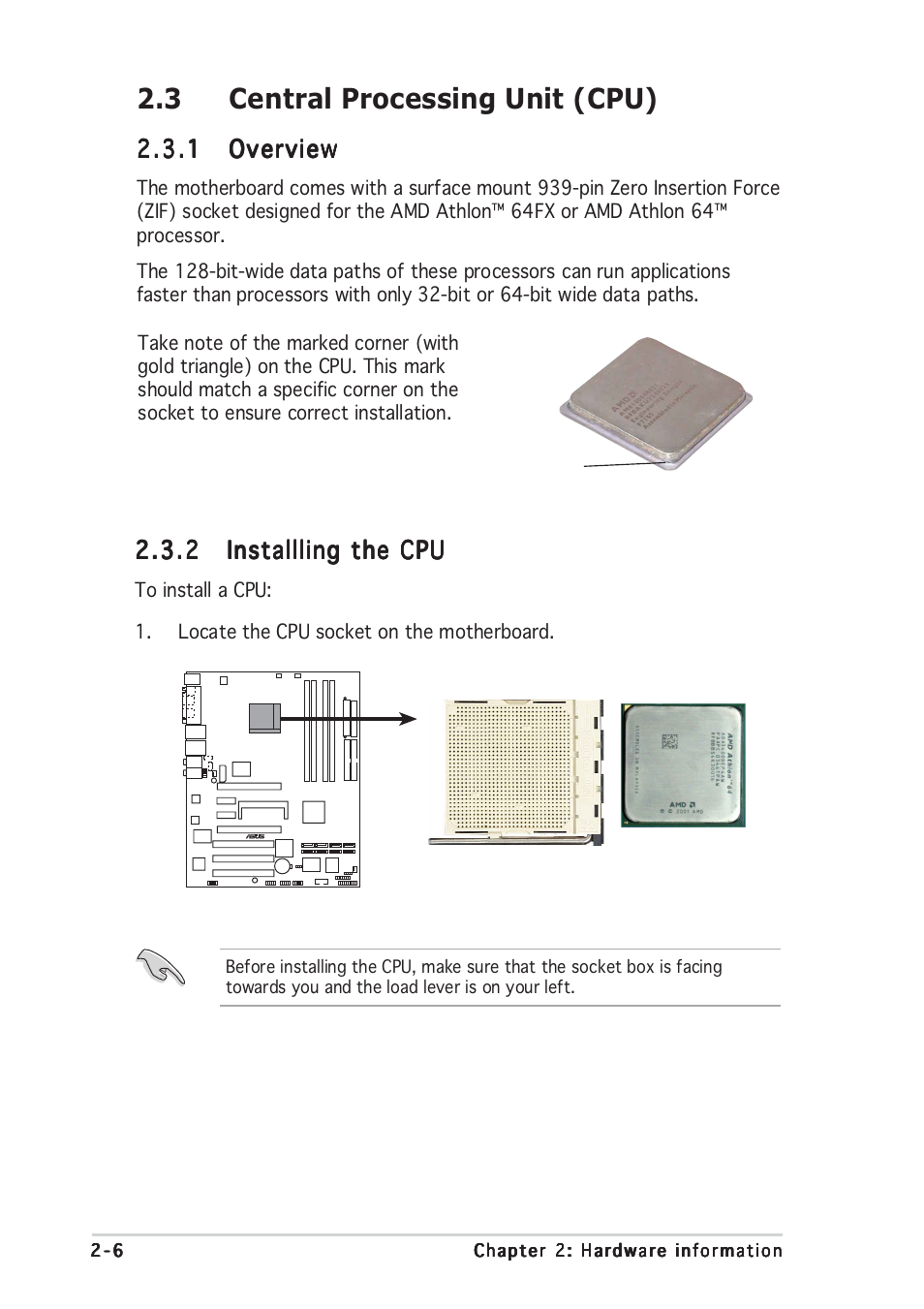 3 central processing unit (cpu) | Asus Motherboard A8N-SLI User Manual | Page 32 / 176