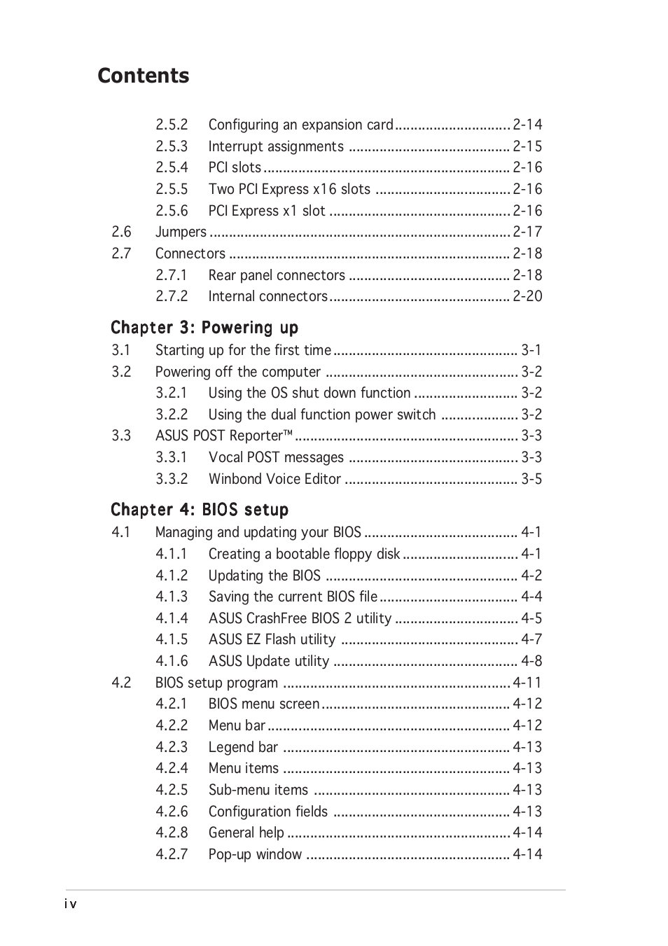 Asus Motherboard A8N-SLI User Manual | Page 4 / 176