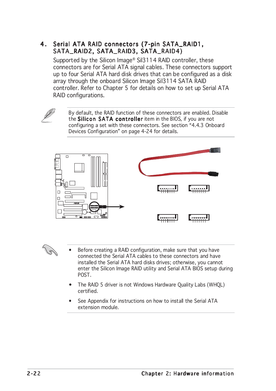 A8n-sli deluxe sata raid connectors | Asus Motherboard A8N-SLI User Manual | Page 48 / 176