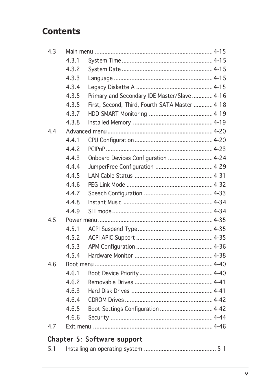 Asus Motherboard A8N-SLI User Manual | Page 5 / 176