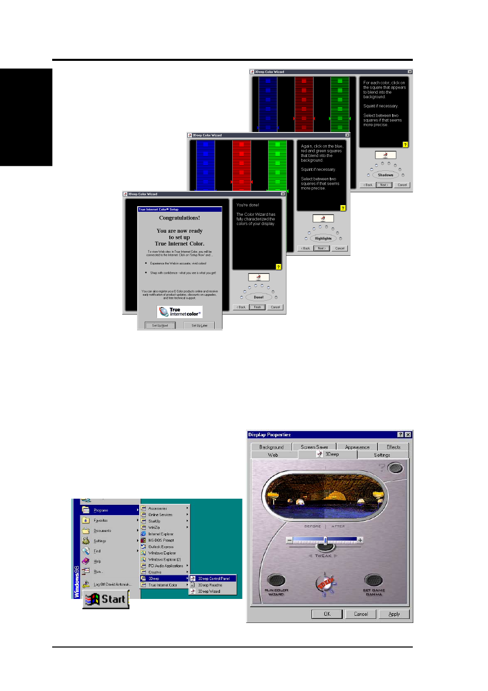 Software reference, 2 the 3deep control panel | Asus A7V266-C User Manual | Page 88 / 100