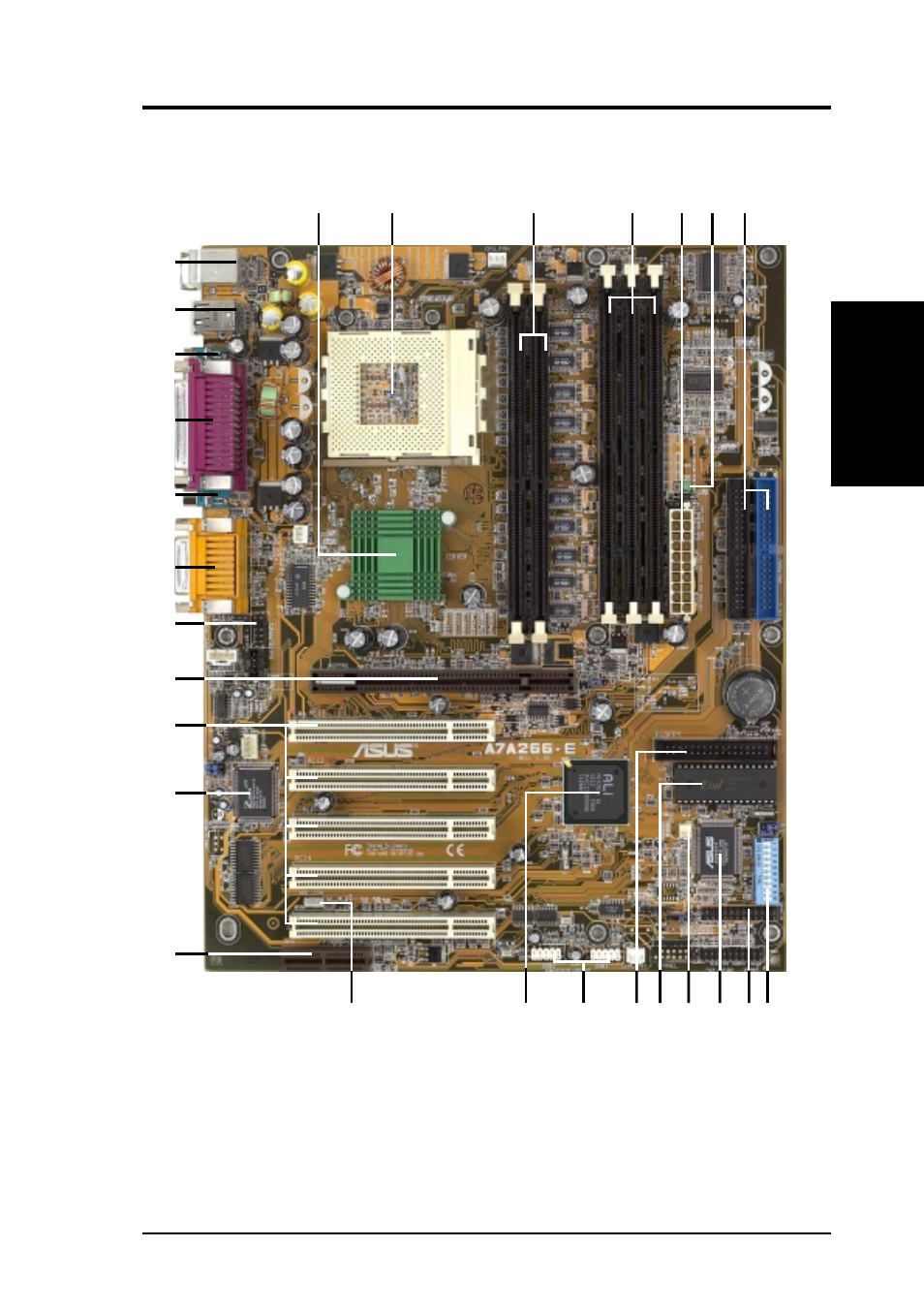 Features, 1 component locations | Asus A7A266-E User Manual | Page 13 / 96