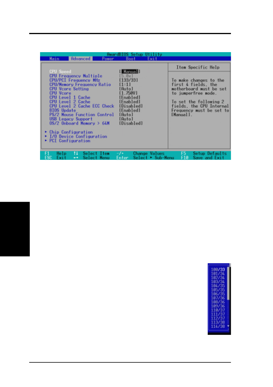 Bios setup, 4 advanced menu | Asus A7A266-E User Manual | Page 56 / 96