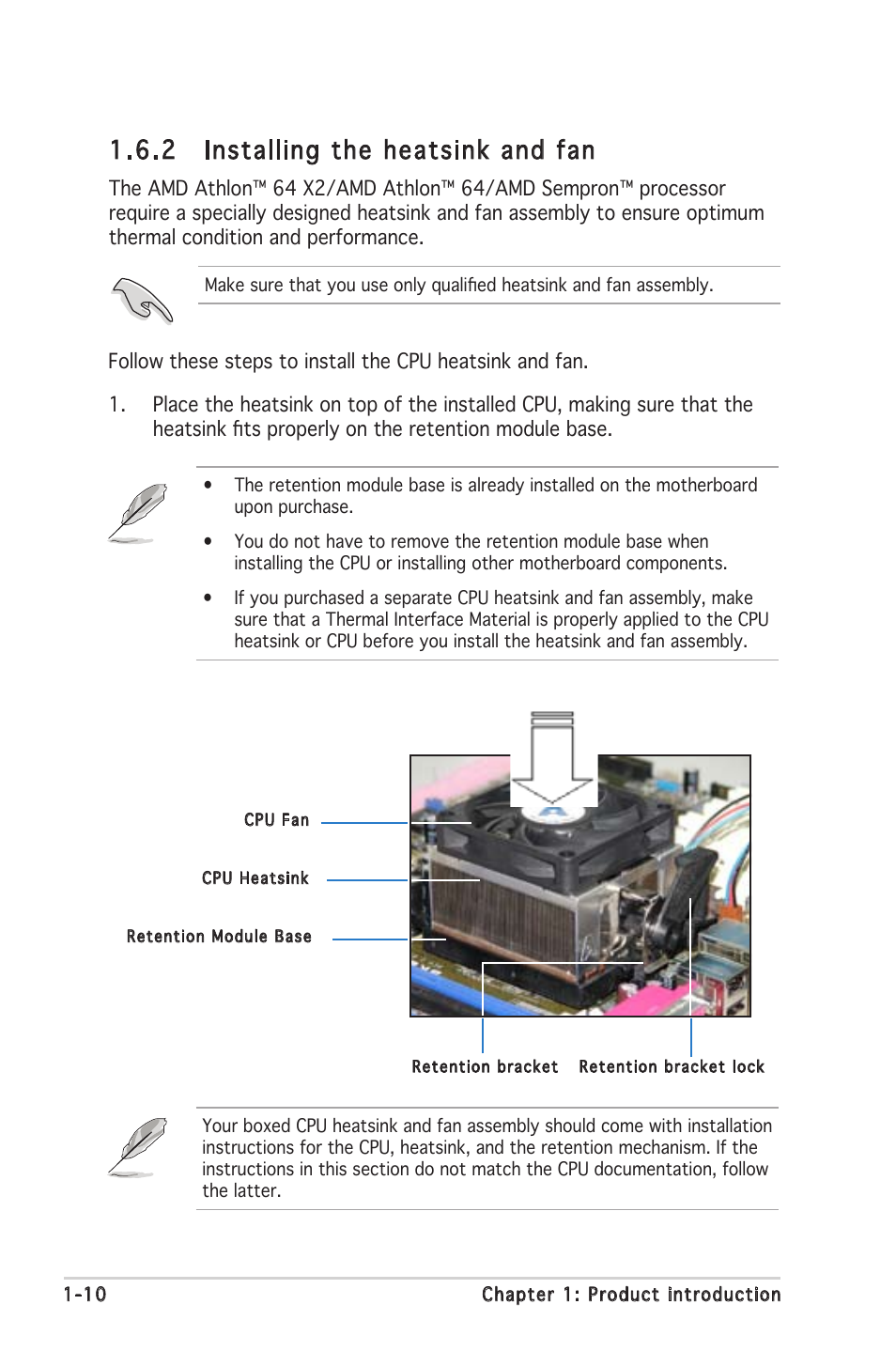 2 installing the heatsink and fan | Asus M2V-TVM User Manual | Page 20 / 82