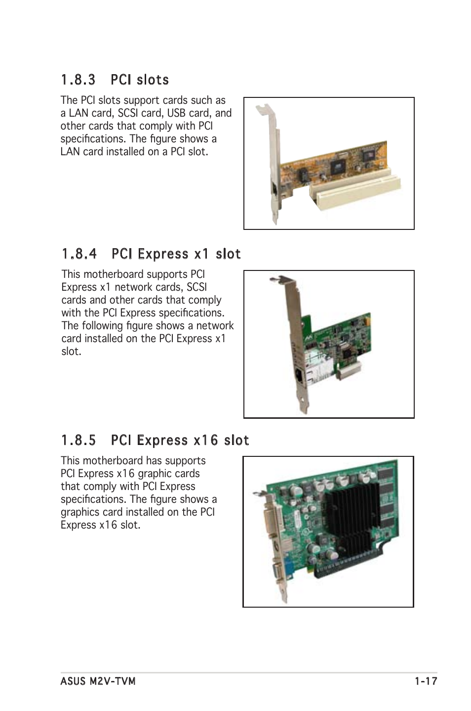 3 pci slots, 4 pci express x1 slot, 5 pci express x16 slot | Asus M2V-TVM User Manual | Page 27 / 82