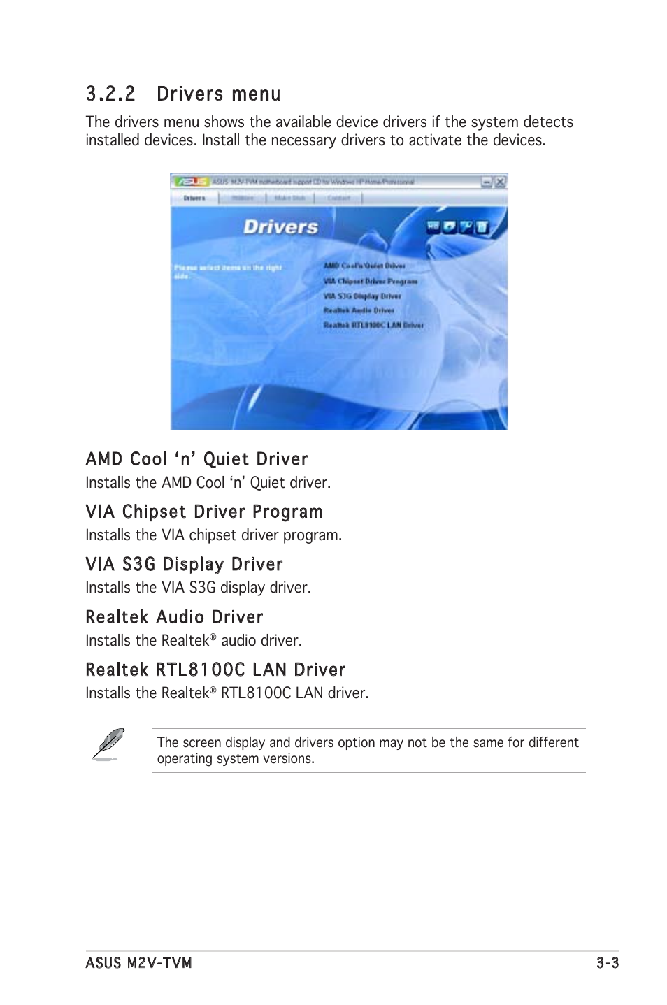 2 drivers menu | Asus M2V-TVM User Manual | Page 79 / 82