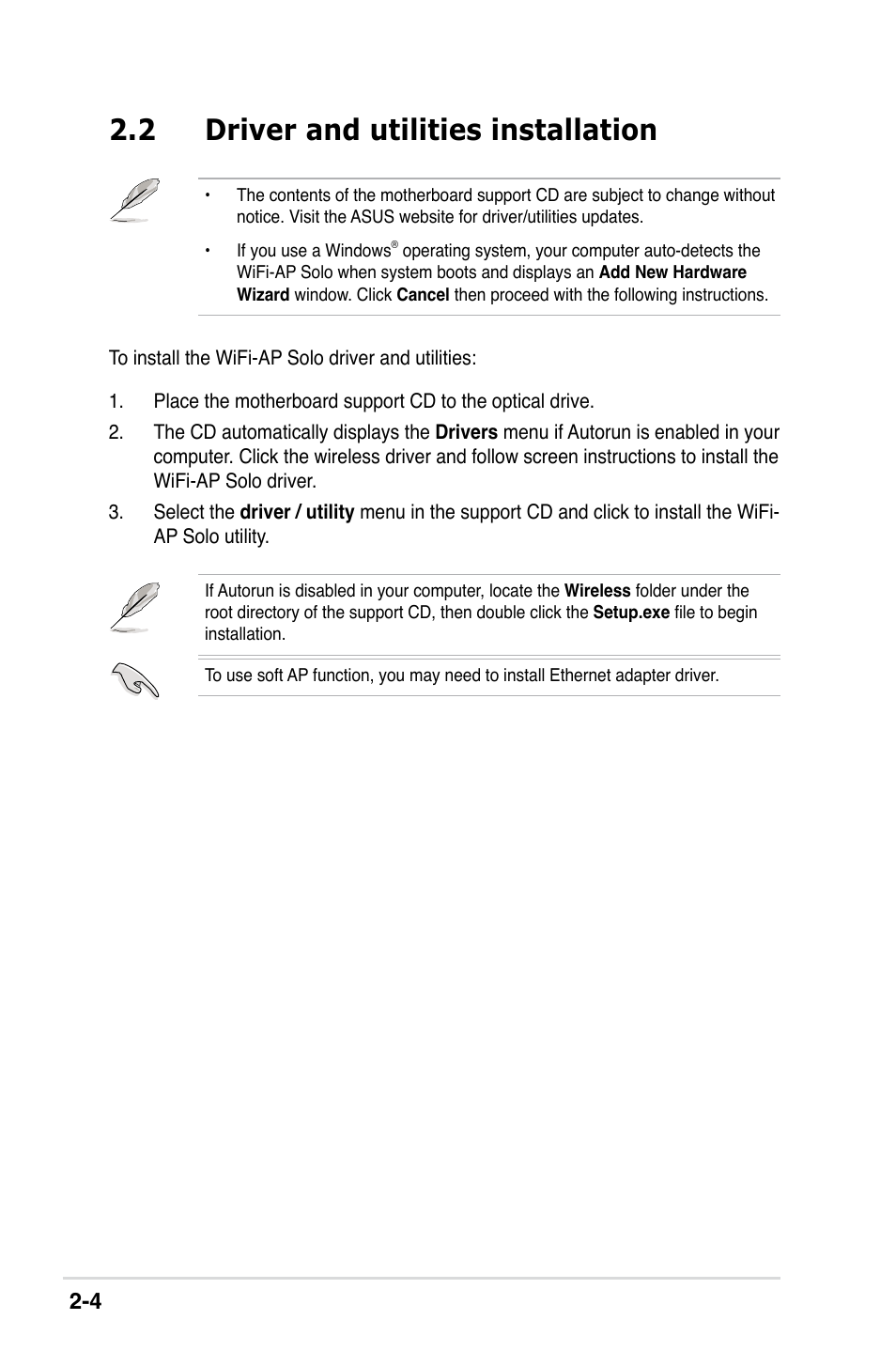 2 driver and utilities installation | Asus II E2949 User Manual | Page 18 / 50