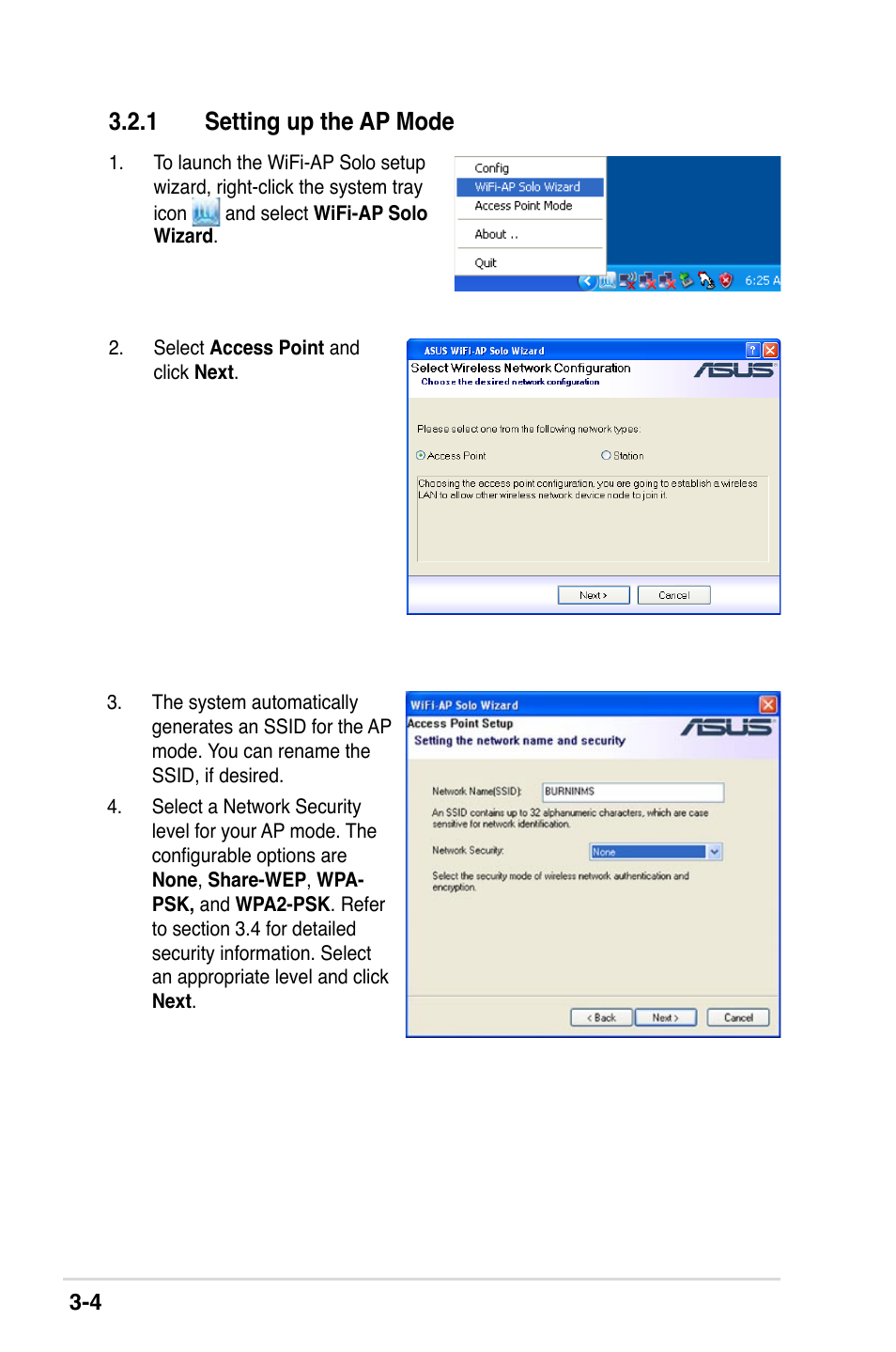 1 setting up the ap mode | Asus II E2949 User Manual | Page 22 / 50